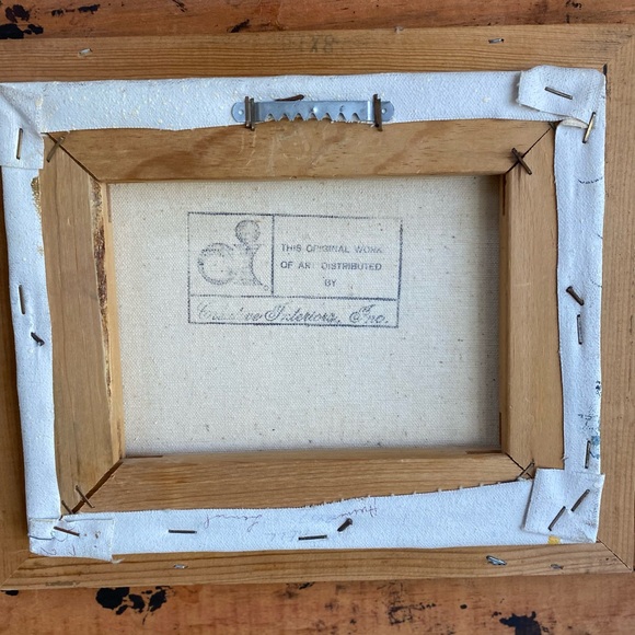 VTG Original Artist Signed Textured Oil on Canvas Painting “Winter City “ - Picture 9 of 9